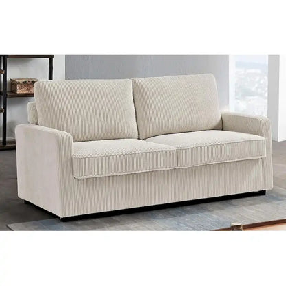 Manchester Corduroy 70 inch Square Arms Sleeper Sofa with Mattress