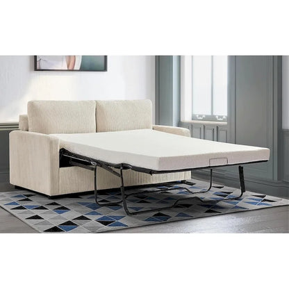 Manchester Corduroy 70 inch Square Arms Sleeper Sofa with Mattress