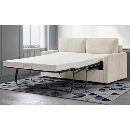 Manchester Corduroy 70 inch Square Arms Sleeper Sofa with Mattress