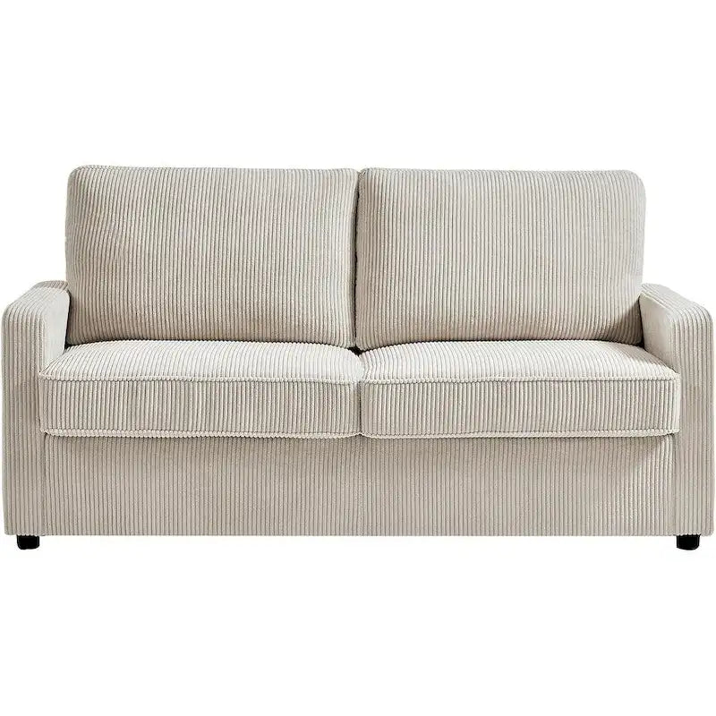 Manchester Corduroy 70 inch Square Arms Sleeper Sofa with Mattress