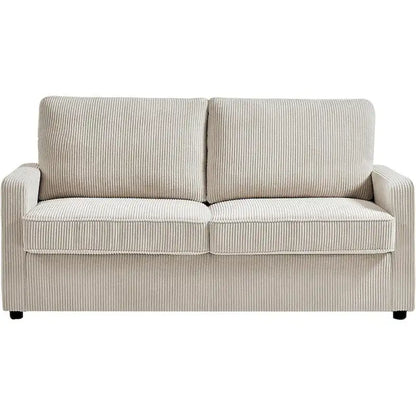 Manchester Corduroy 70 inch Square Arms Sleeper Sofa with Mattress