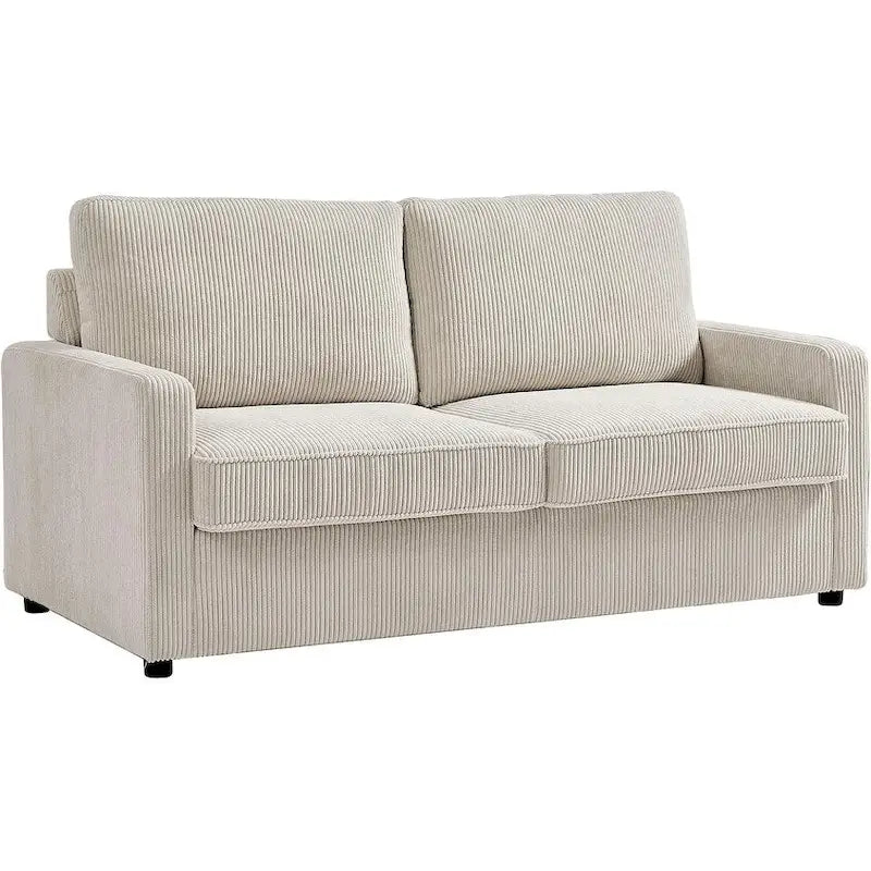 Manchester Corduroy 70 inch Square Arms Sleeper Sofa with Mattress