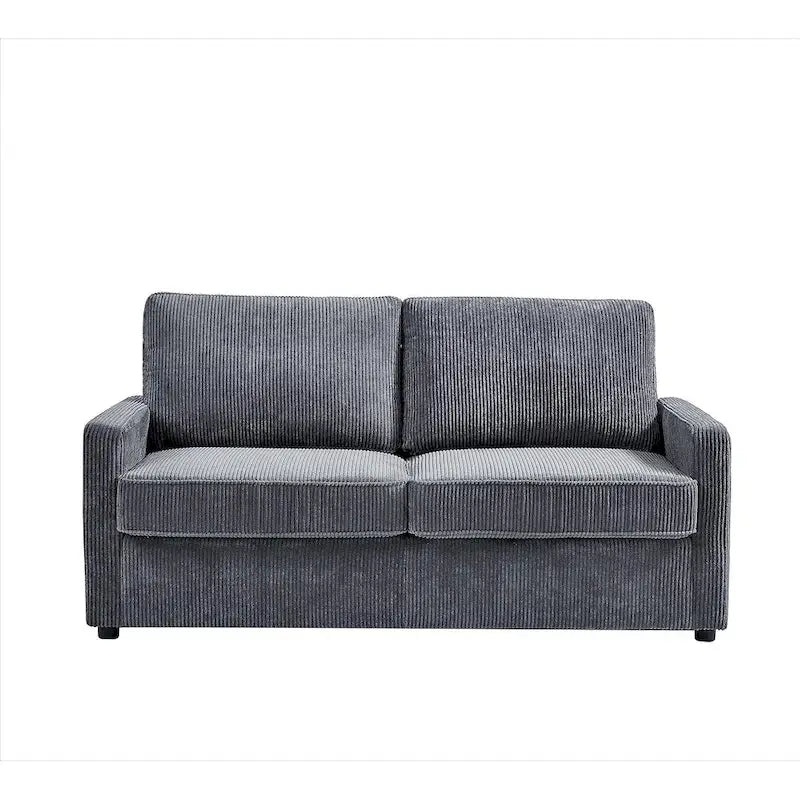 Manchester Corduroy 70 inch Square Arms Sleeper Sofa with Mattress
