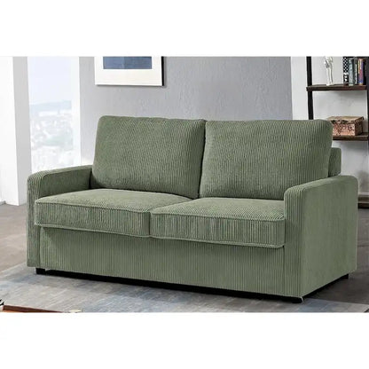 Manchester Corduroy 70 inch Square Arms Sleeper Sofa with Mattress