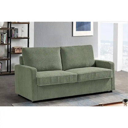 Manchester Corduroy 70 inch Square Arms Sleeper Sofa with Mattress