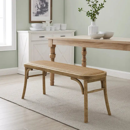 Bernsley Bentwood Rattan Dining Bench