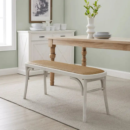 Bernsley Bentwood Rattan Dining Bench