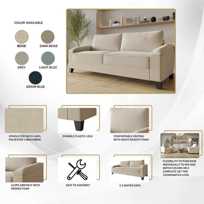 CraftPorch Simple Style Linen Upholstered Sofa