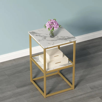 Myhozm 3-piece Round Coffee and Side Table Set with Open Shelves