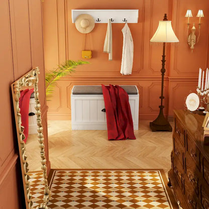 Combo Entryway Hall Trees Storage Bench Closet Organizer Clothes Rack