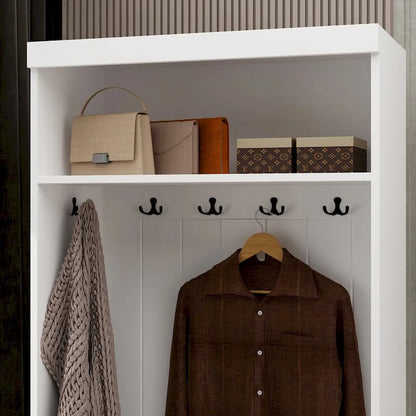 Combo Entryway Hall Trees Storage Bench Closet Organizer Clothes Rack