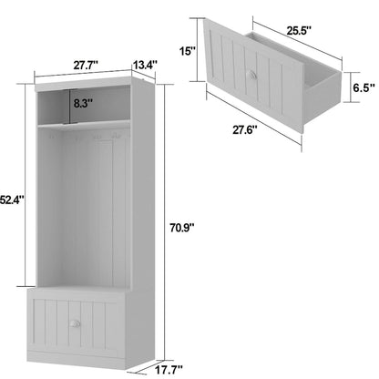 Combo Entryway Hall Trees Storage Bench Closet Organizer Clothes Rack