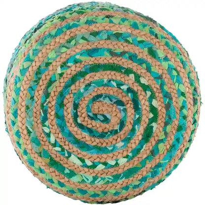 Livabliss Baeley Hand Crafted Bohemian Jute and Wood Foot Stool