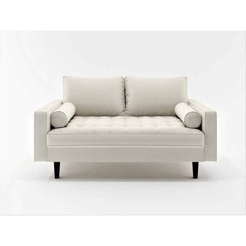 US Pride Lopez Faux Leather Mid-century Modern Loveseat