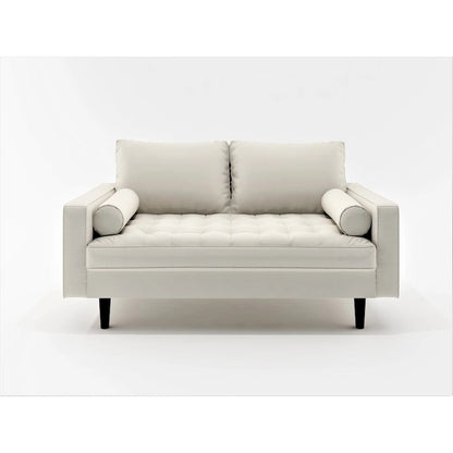 US Pride Lopez Faux Leather Mid-century Modern Loveseat