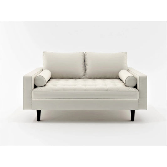 US Pride Lopez Faux Leather Mid-century Modern Loveseat