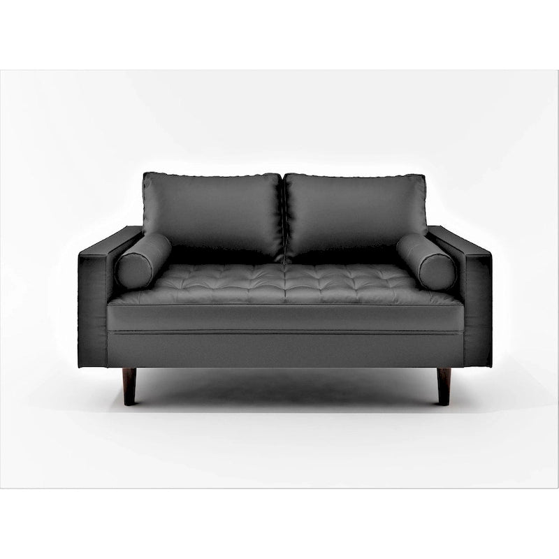 US Pride Lopez Faux Leather Mid-century Modern Loveseat