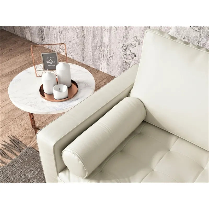 US Pride Lopez Faux Leather Mid-century Modern Loveseat