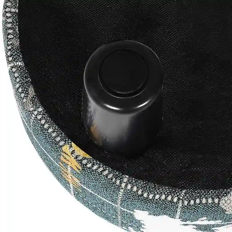 Adeco Round Ottoman Fabric Footrest Modern Padded Chair Footstool