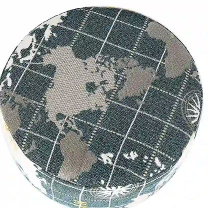 Adeco Round Ottoman Fabric Footrest Modern Padded Chair Footstool