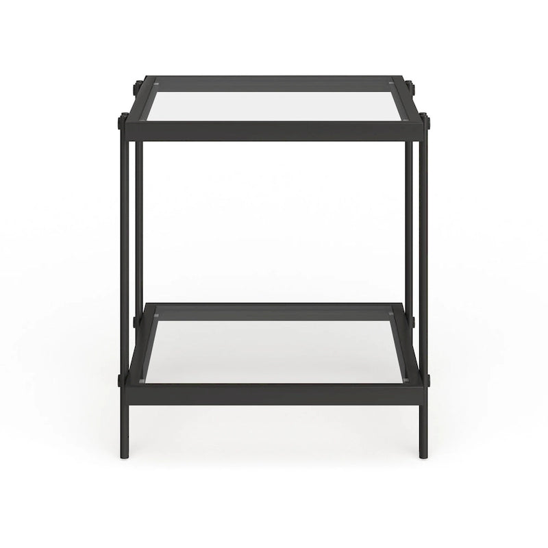 Inez Modern Metal and Glass Side Table