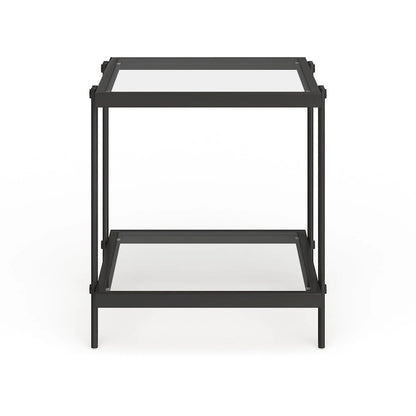 Inez Modern Metal and Glass Side Table