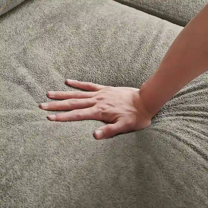 109 Modern 4 Seaters Towelling Sectional Sofa with Hidden Coffee Table Adjustable Headrest and Large Storage Space