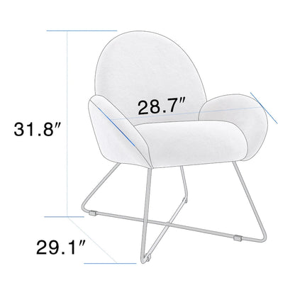 Corvus Rowen Modern Fleece Upholstered Accent Chair with Arm