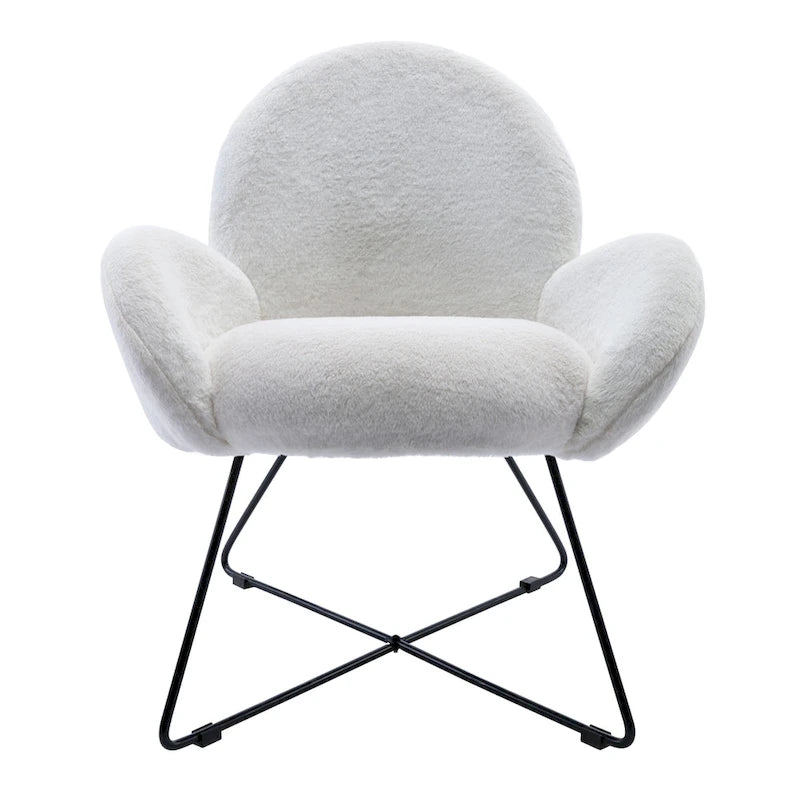 Corvus Rowen Modern Fleece Upholstered Accent Chair with Arm