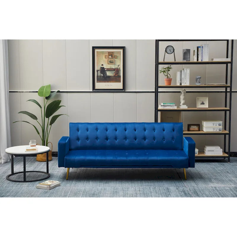75 Wide Tufted Velvet Convertible Sleeper sofa