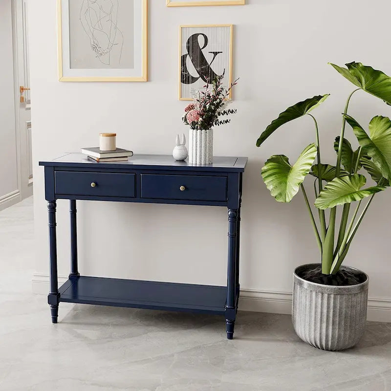 Entryway Table with Storage Drawers Console Table with Shelf