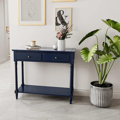 Entryway Table with Storage Drawers Console Table with Shelf
