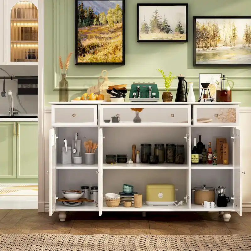 55W Mirrored Credenza Sideboards Buffets Cabinet Bookcase Living Room