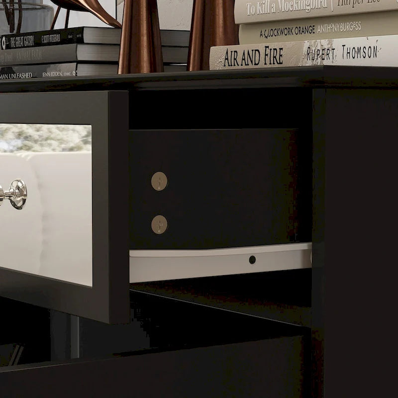 55W Mirrored Credenza Sideboards Buffets Cabinet Bookcase Living Room