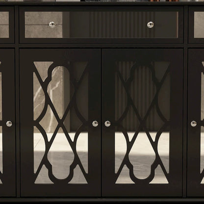 55W Mirrored Credenza Sideboards Buffets Cabinet Bookcase Living Room
