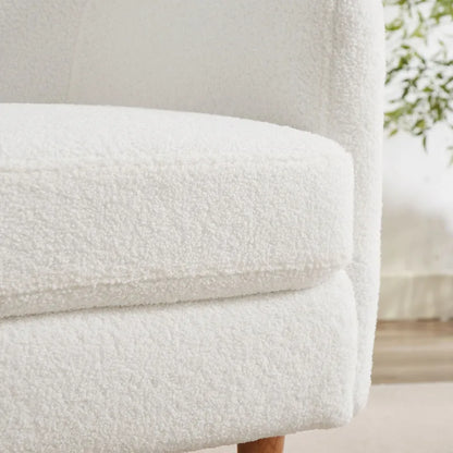 VANOMi 28.34W Set Of 2 Accent Armchair, Velvet Barrel Chair with Solid Wood Legs