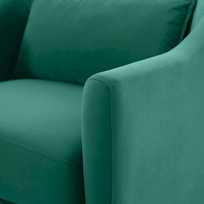 VANOMi 28.34W Set Of 2 Accent Armchair, Velvet Barrel Chair with Solid Wood Legs