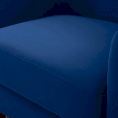 VANOMi 28.34W Set Of 2 Accent Armchair, Velvet Barrel Chair with Solid Wood Legs