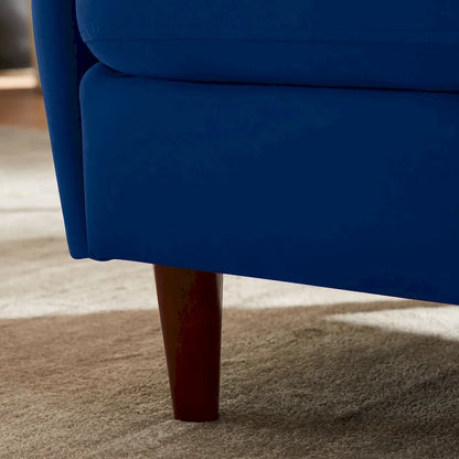 VANOMi 28.34W Set Of 2 Accent Armchair, Velvet Barrel Chair with Solid Wood Legs