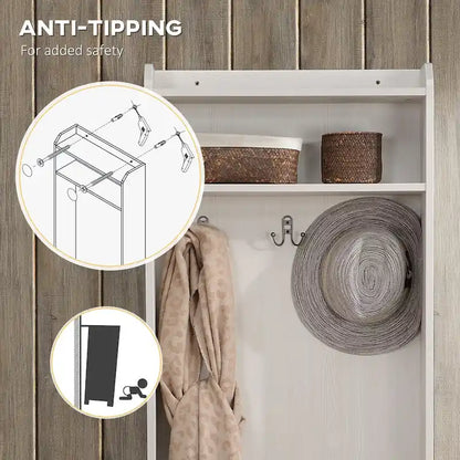 HOMCOM Rustic Hall Tree with Shoe Storage Bench, Entryway Bench with Coat Rack