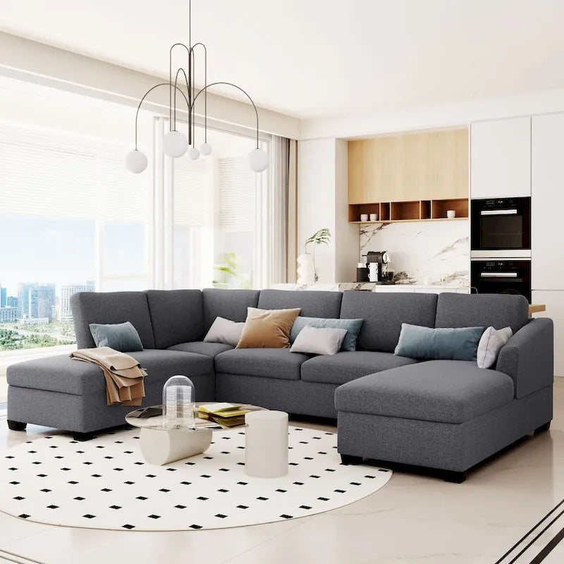 Modern U Shaped Oversized Chaise Sofa