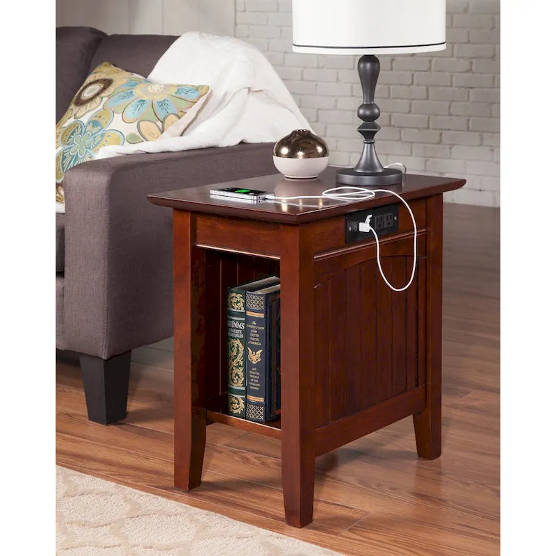 AFI Nantucket Chair Side Table with Built-in Charger