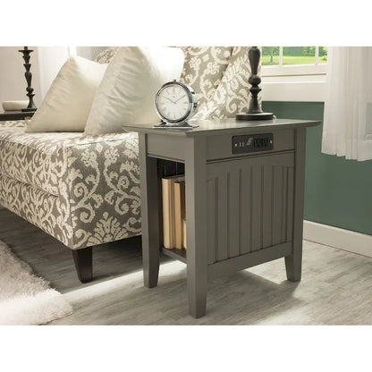 AFI Nantucket Chair Side Table with Built-in Charger