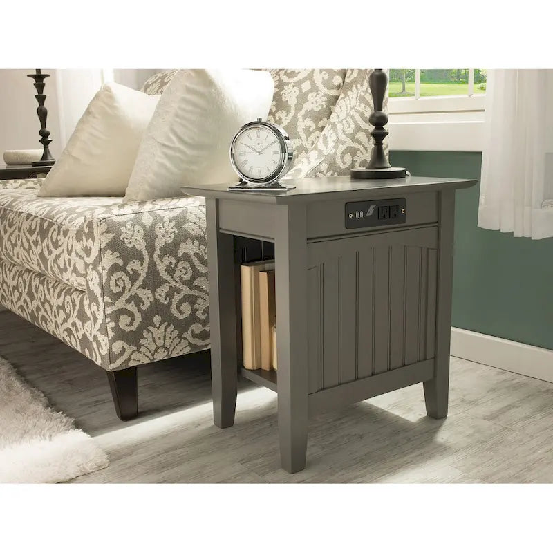 AFI Nantucket Chair Side Table with Built-in Charger