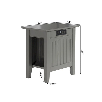 AFI Nantucket Chair Side Table with Built-in Charger