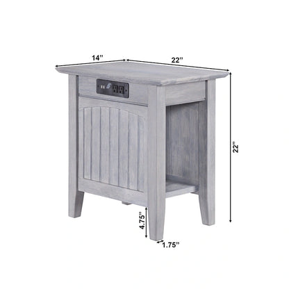 AFI Nantucket Chair Side Table with Built-in Charger