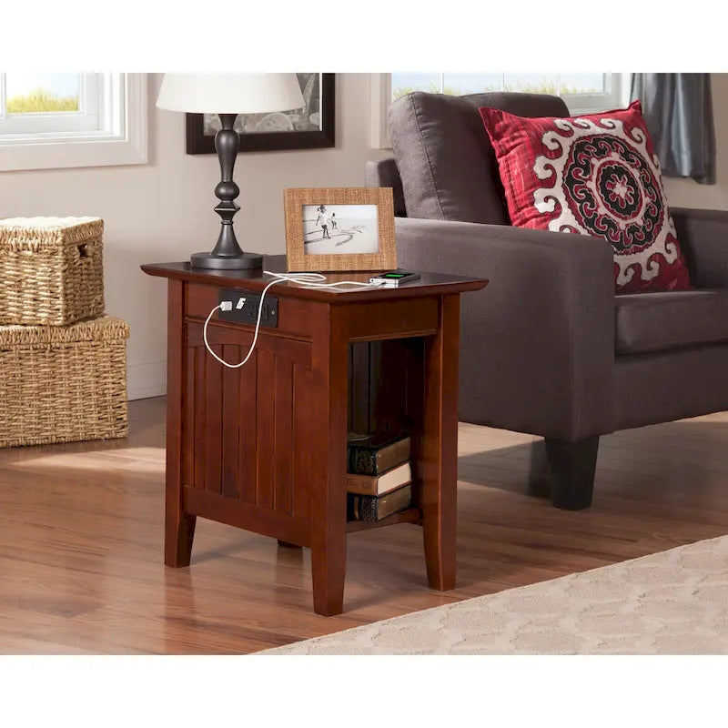 AFI Nantucket Chair Side Table with Built-in Charger