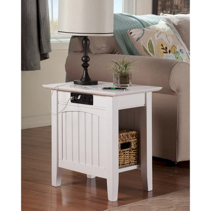 AFI Nantucket Chair Side Table with Built-in Charger