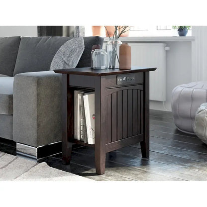 AFI Nantucket Chair Side Table with Built-in Charger
