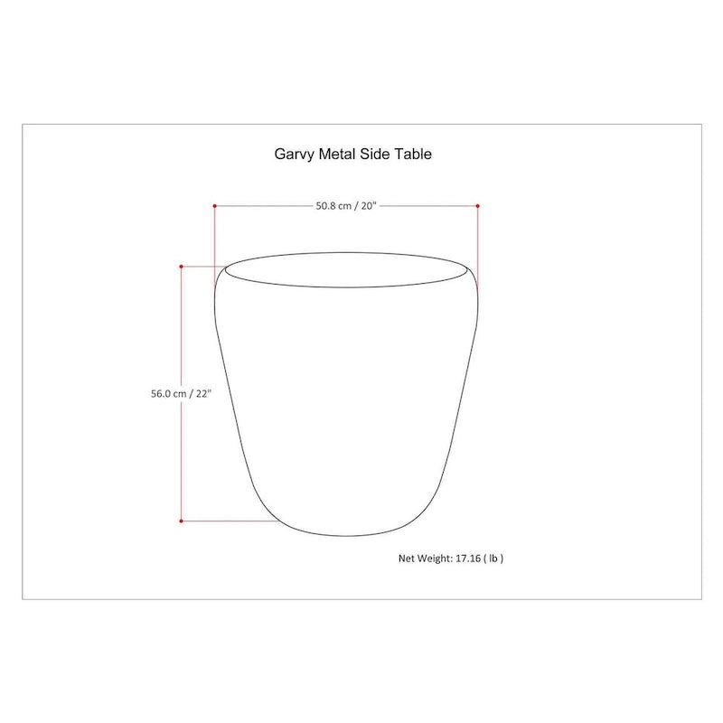 WYNDENHALL Beaton Industrial 20 inch Wide Metal Accent Side Table, Fully Assembled - 20 W x 20 D x 22 H